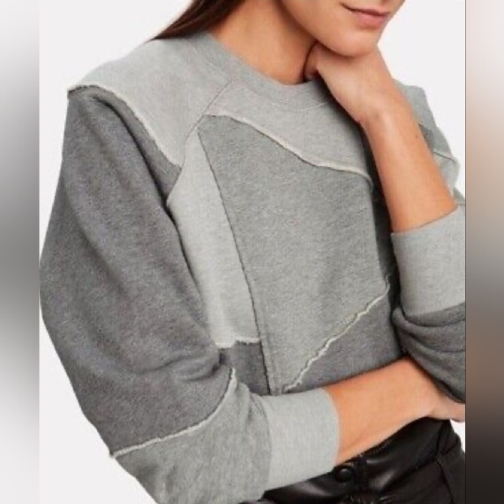 Frame Denim Gray Patchwork Sweater